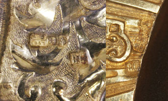 Фабрика Семёнова В.С.
Старинная икона "Господь Вседержитель" в окладе с выемчатой эмалью - фото 5