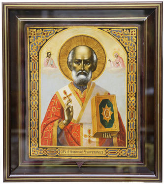 Старинная икона "Святитель Николай Чудотворец" - фото 4