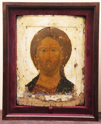 Старинная икона "Господь Вседержитель оплечный"