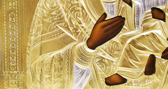 Старинная икона "Богоматерь Тихвинская" в окладе - фото 3