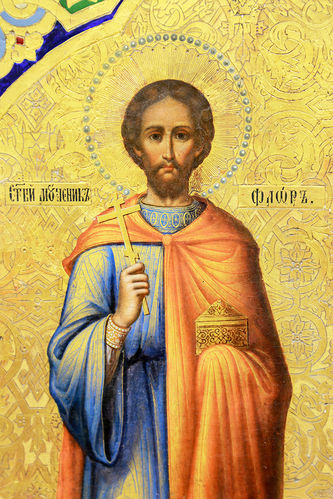 Палехский иконописец Парилов Михаил Иванович (1889-1968)
Храмовая икона "Святые мученики Флор и Лавр" - фото 2