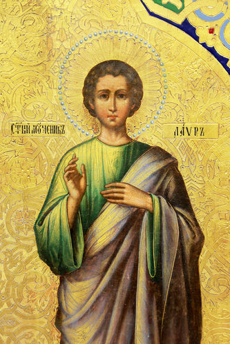 Палехский иконописец Парилов Михаил Иванович (1889-1968)
Храмовая икона "Святые мученики Флор и Лавр" - фото 3