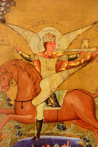 Старинная икона "Святой архистратиг Михаил Архангел- покровитель воинов" - фото 2