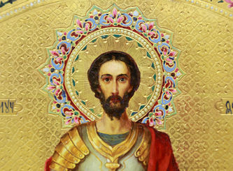 Старинная икона "Фёдор Стратилат" - фото 3