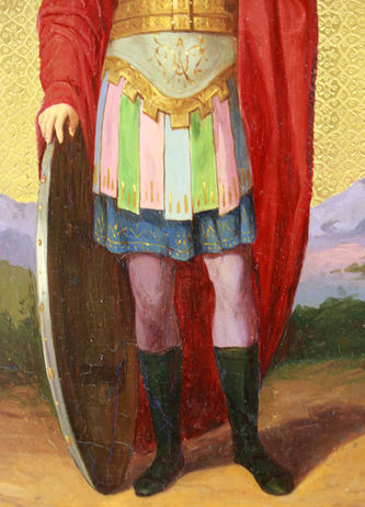 Старинная икона "Фёдор Стратилат" - фото 4