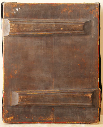 Старинная икона "Святой Пафнутий" в окладе с предстоящими - фото 4