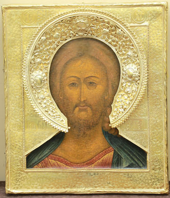 Серебряного дела мастер Егор Петров
Старинная икона "Спас Оплечный" в окладе