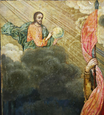 Старинная икона "Иоанн Воин со знаменем" - фото 3