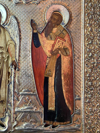 Старинная икона "Апостол Иаков и Ангел Хранитель" - фото 3