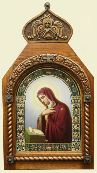 Старинная икона "Благовещение Богородицы" в стиле модерн