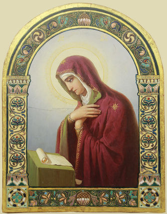 Старинная икона "Благовещение Богородицы" в стиле модерн - фото 2