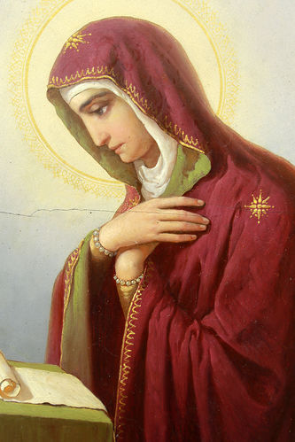 Старинная икона "Благовещение Богородицы" в стиле модерн - фото 3