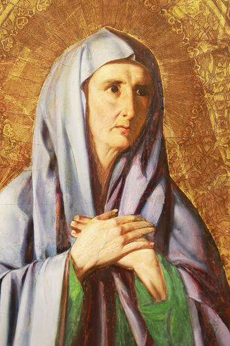 Старинная овальная икона "Святая Анна Пророчица" - фото 2