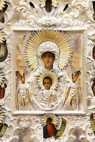 Фабрика Сазикова
Поставщик Двора Его Императорского Величества
Старинная Курская-Коренная икона Божией Матери "Знамение" - фото 2