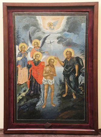 Старинная икона "Богоявление" ("Крещение Господне") - фото 5