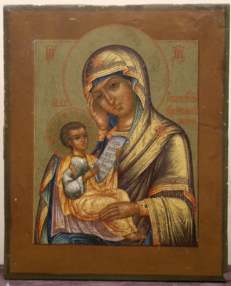 Старинная икона Богоматери "Утоли мои печали"