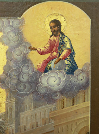 Старинная икона "Чудо Георгия о змие" - фото 4