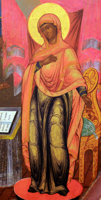 Старинная восьмиугольная икона "Благовещение" - фото 4