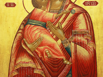 Старинная икона "Богоматерь Владимирская" - фото 3