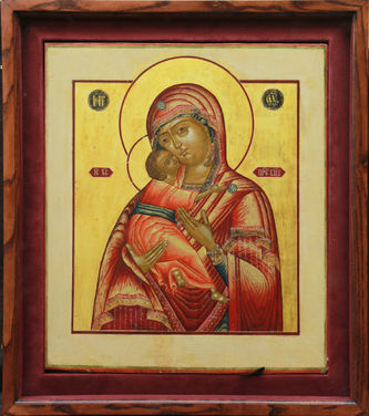 Старинная икона "Богоматерь Владимирская" - фото 5