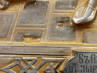 Старинная икона "Святой князь Александр Невский" в окладе - фото 5