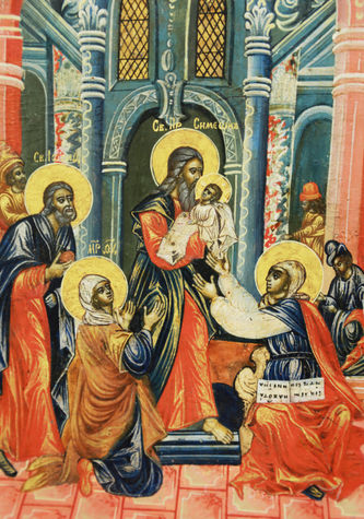 Старинная икона "Сретение Господне" - фото 2