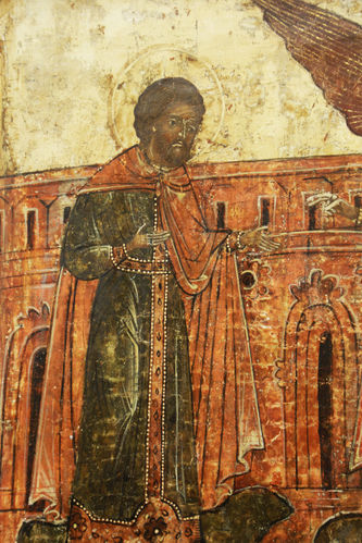 Старинная храмовая икона "Собор Архангела Михаила: мученики Флор и Лавр" - фото 3