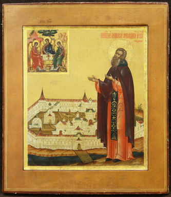 Старинная икона "Преподобный Макарий Желтоводский (Унженский)"