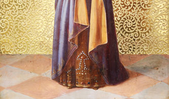 Старинная икона "Святая царица Александра" на золотом фоне - фото 4