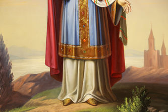 Старинная икона на металле "Святая царица Александра" - фото 3