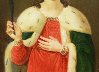 Старинная икона "Святая царица Александра" - фото 3