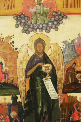 Старинная икона "Иоанн Предтеча Ангел Пустыни" - фото 2