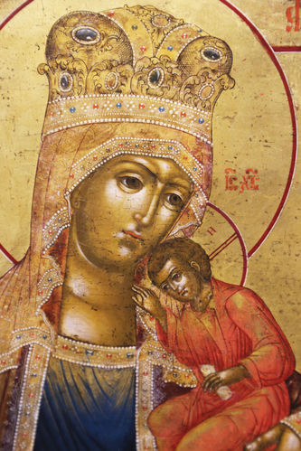 Редкая старинная икона Богородицы "Избавление от бед страждущих" - фото 2