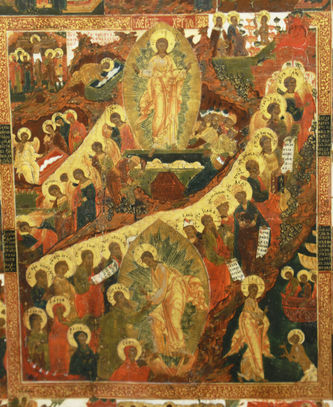 Старинная икона "Воскресение Христово с 16 клеймами" - фото 2