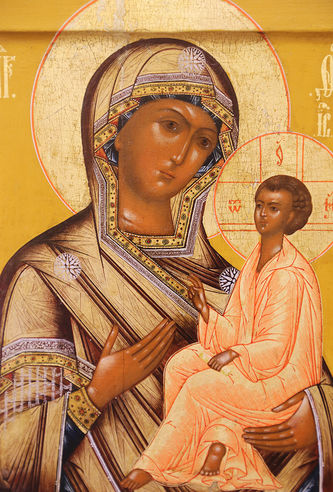 Старинная икона "Богоматерь Тихвинская" - фото 2