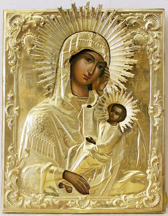 Старинная икона Божья Матерь "Утоли мои печали"
