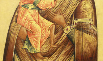 Старинная икона "Богоматерь Фёдоровская с предстоящими святыми" - фото 3